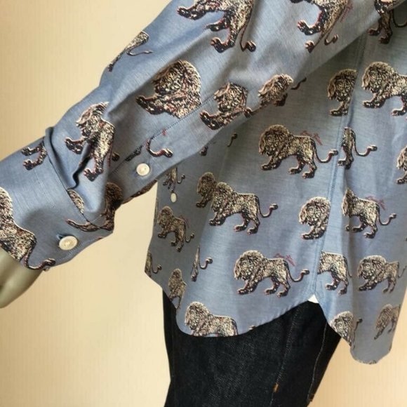 New Authentic Men Louis Vuitton Chapman Lion Shirt - Picture 7 of 10